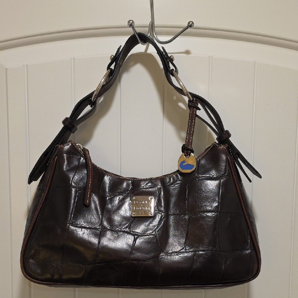 Dooney & Bourke Classic Croc-Embossed Hobo Shoulder Bag